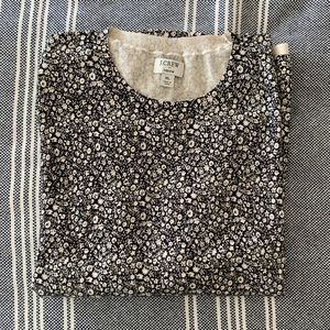 Black and cream floral Teddie JCrew sweater